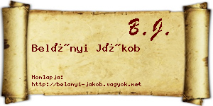 Belányi Jákob névjegykártya